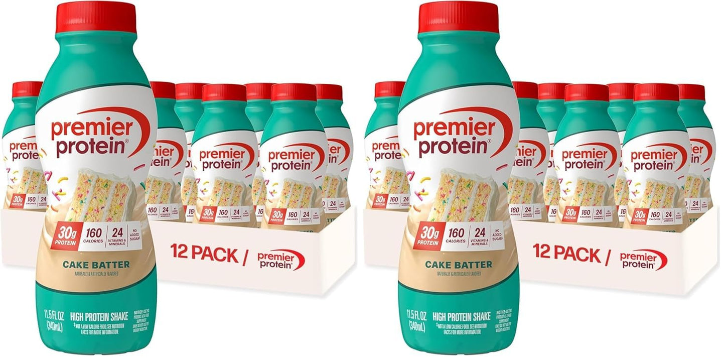 Premier Protein Shake, Peaches & Cream, 30g High Protein, 12 Pack