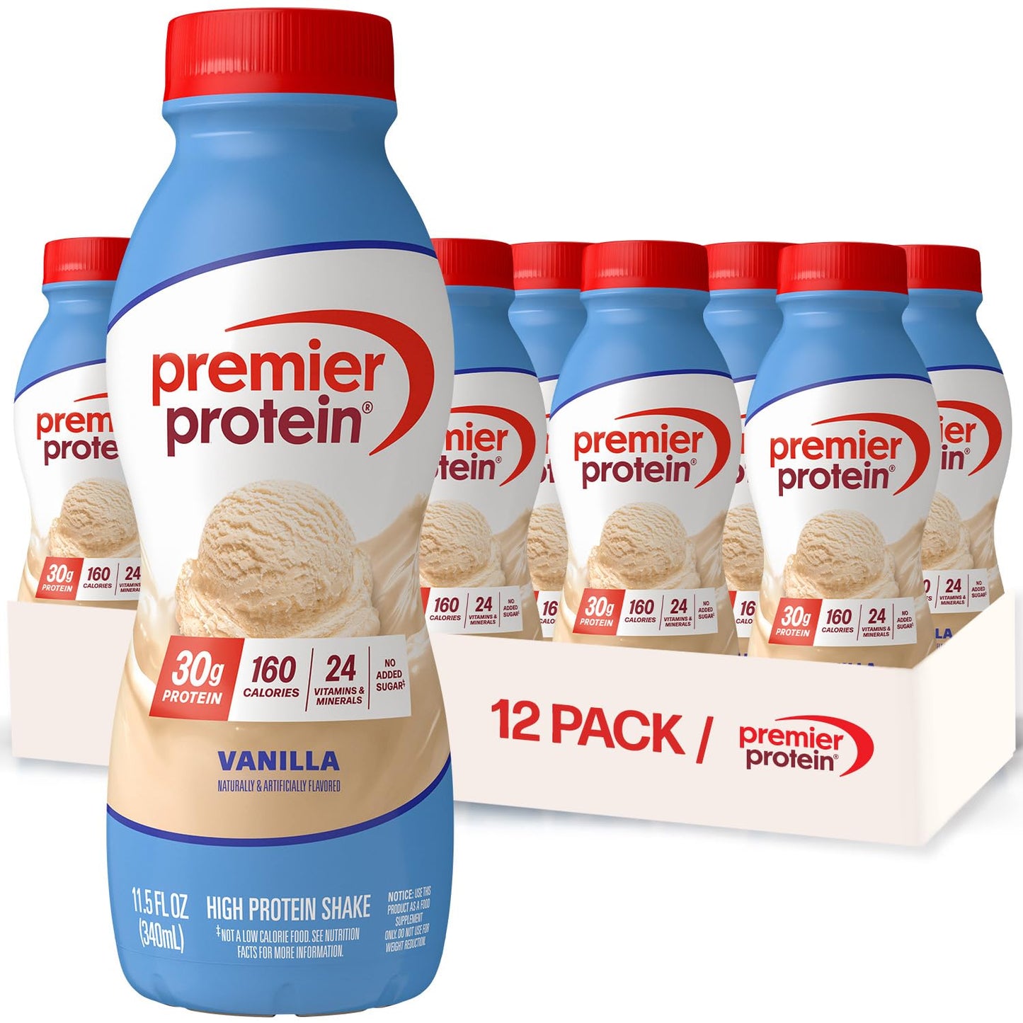 Premier Protein Shake, Peaches & Cream, 30g High Protein, 12 Pack