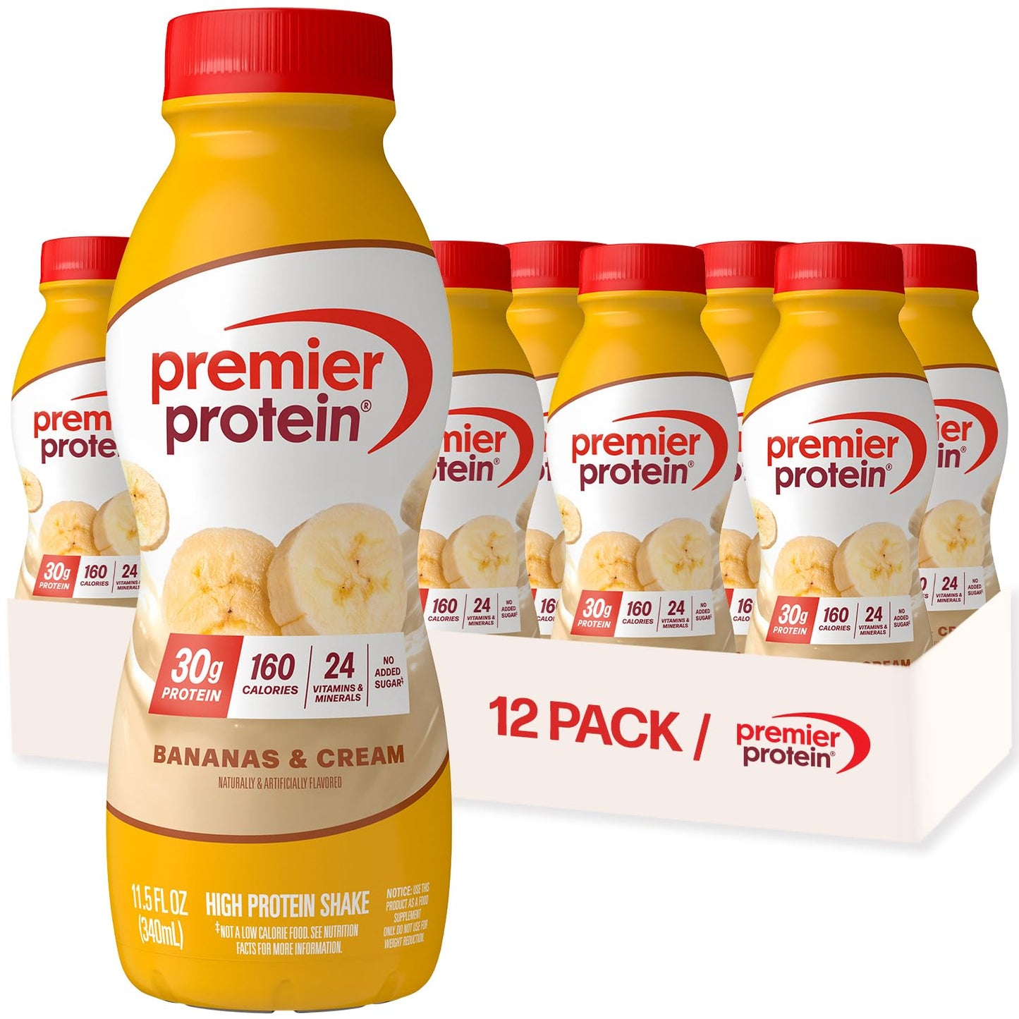 Premier Protein Shake, Peaches & Cream, 30g High Protein, 12 Pack