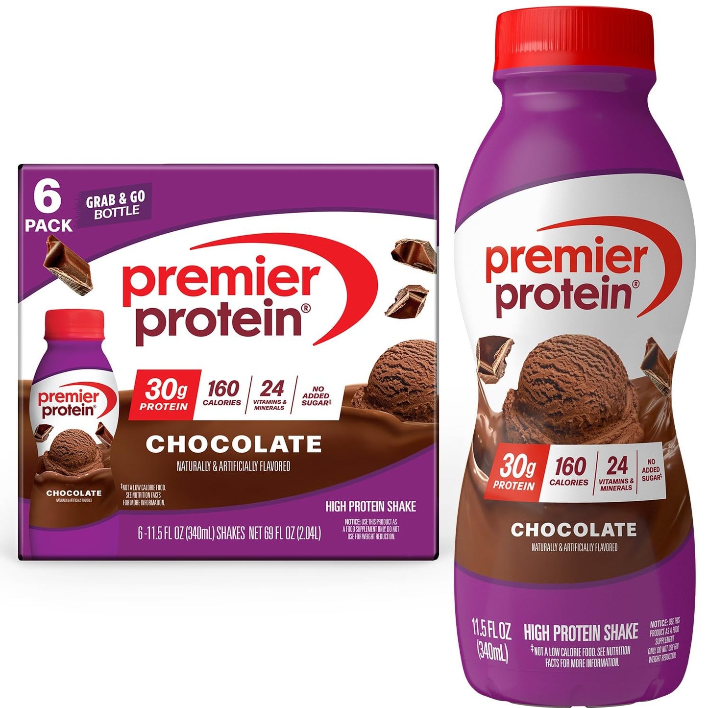 Premier Protein Shake, Peaches & Cream, 30g High Protein, 12 Pack