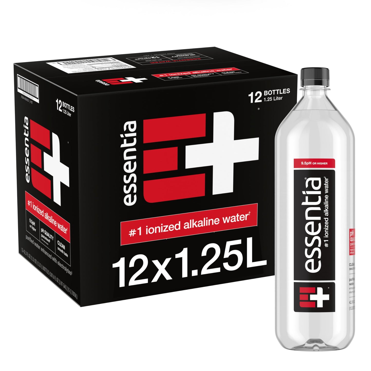 Essentia Water LLC, Ionized Alkaline Bottled Water; 99.9% Pure, Infused with Electrolytes, 9.5 pH or Higher a Clean, Smooth Taste, 20 Fl Oz (Pack of 24)