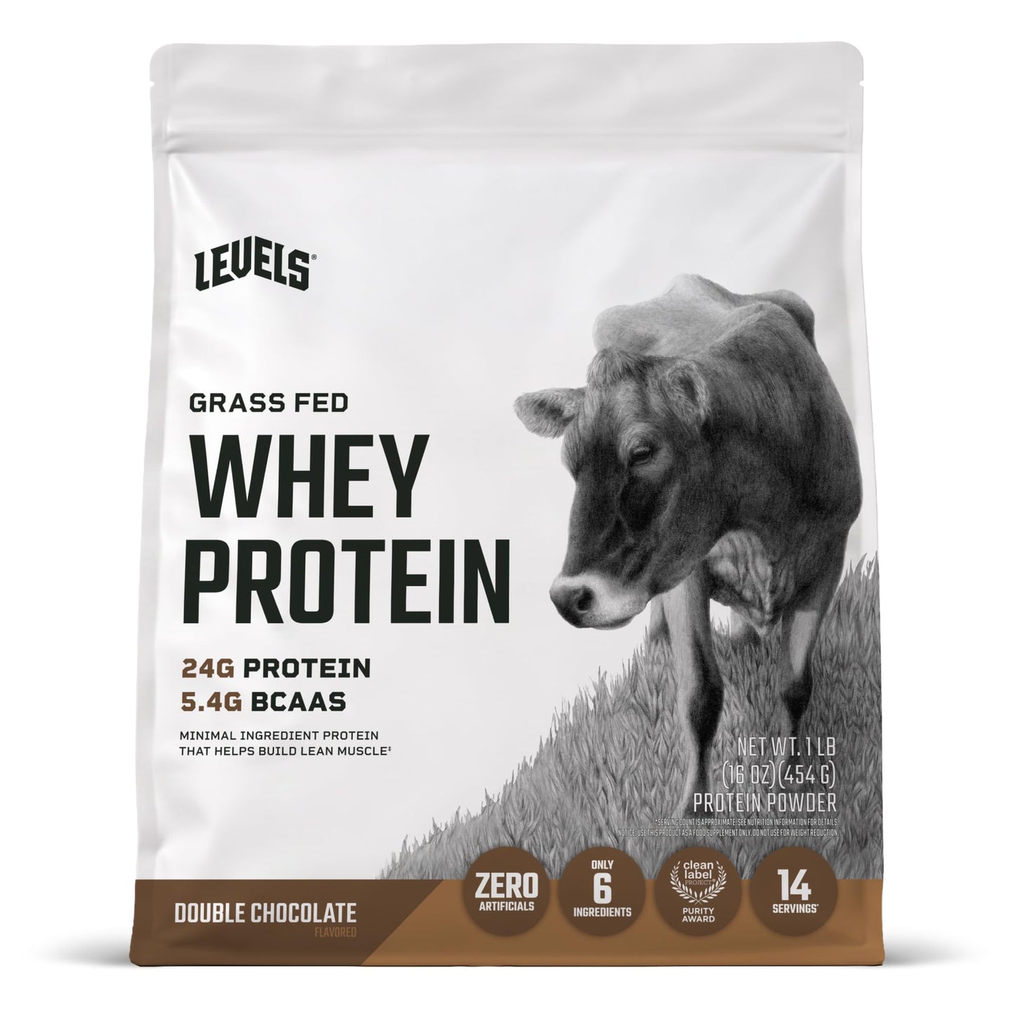 Levels Whey Protein Powder, No Artificial Ingredients, Vanilla Bean, 2LB | 24G of Protein, 5.4G BCAAs, Clean Ingredients, Hormone Free Dairy, No Fillers, No Added Sugar, No Junk