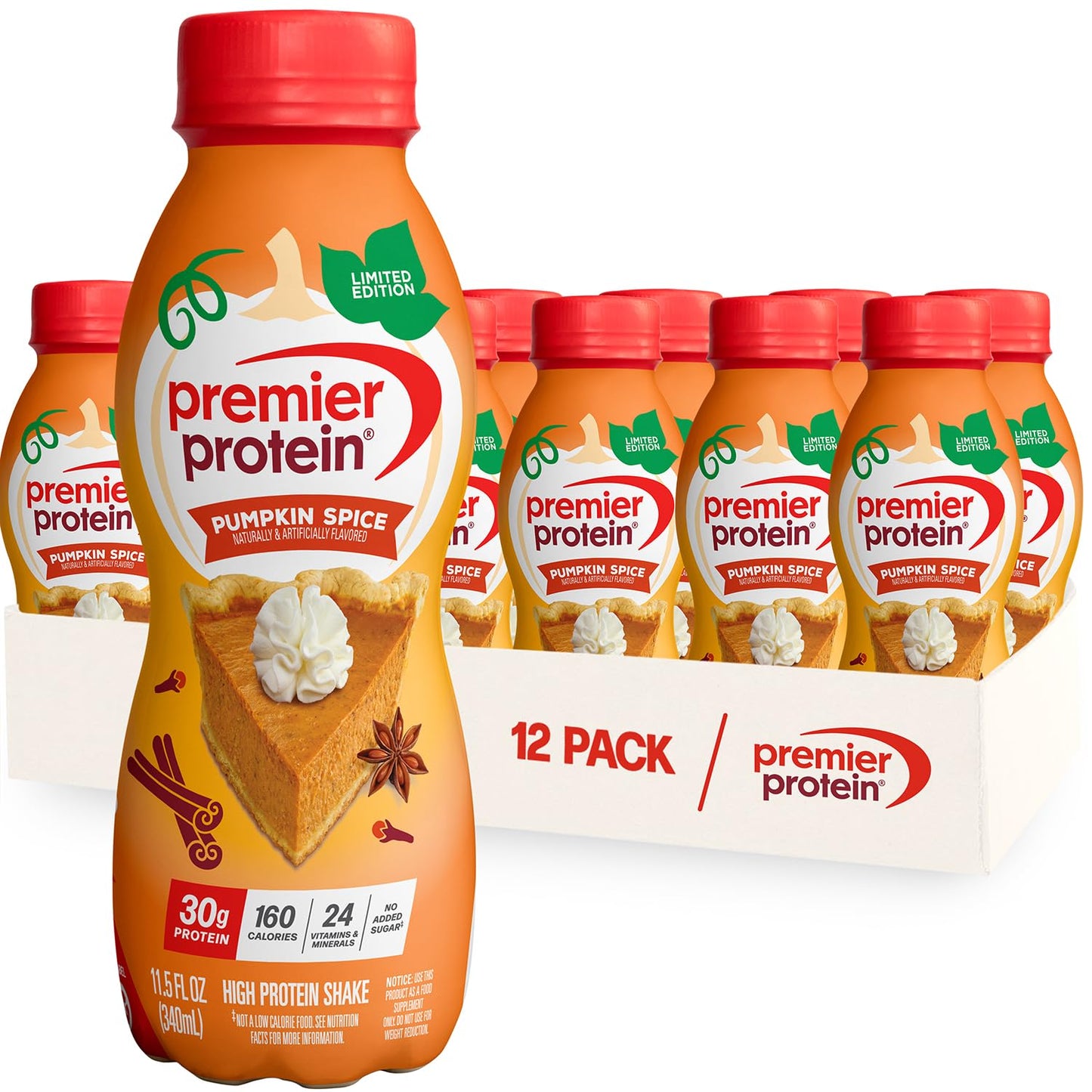 Premier Protein Shake, Peaches & Cream, 30g High Protein, 12 Pack