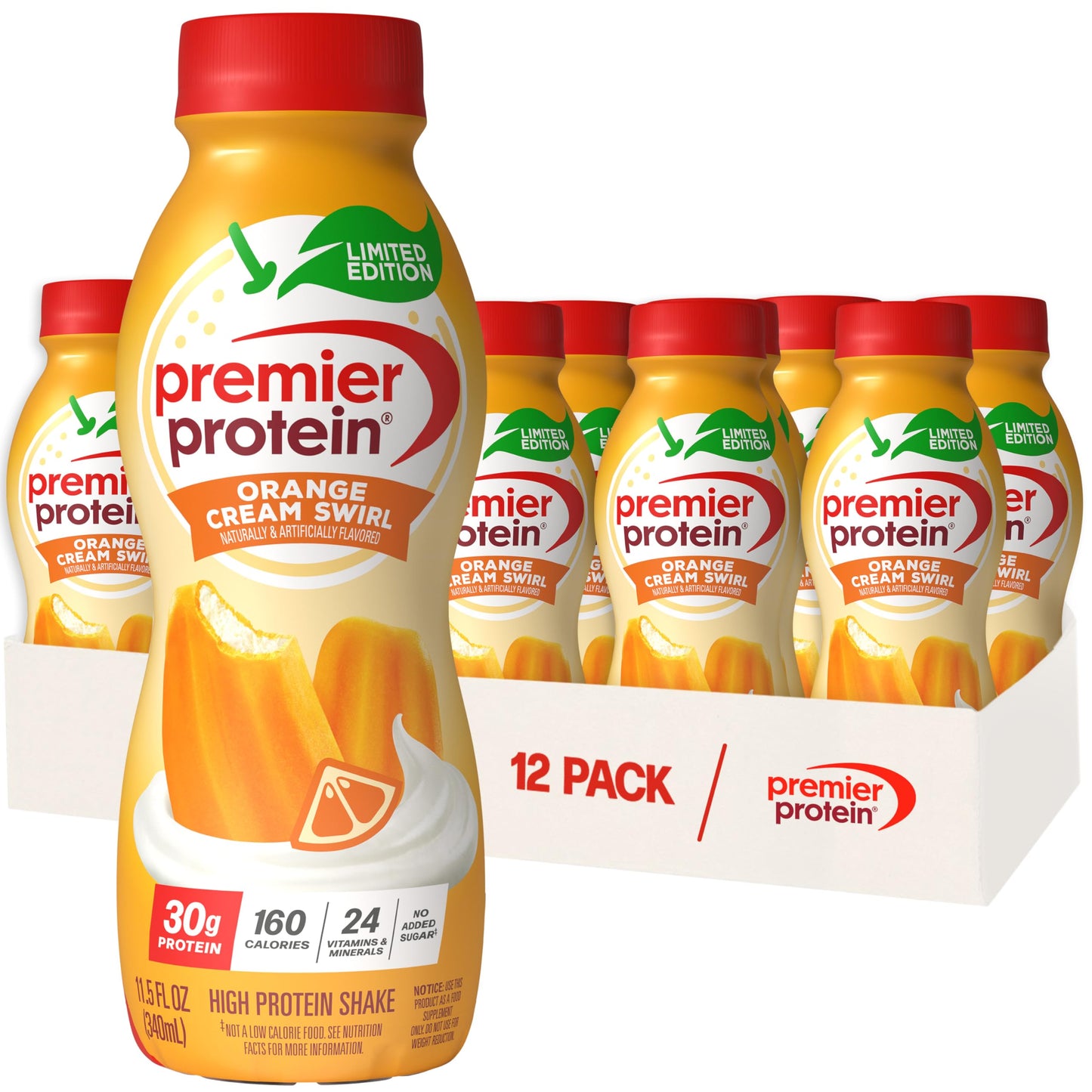 Premier Protein Shake, Peaches & Cream, 30g High Protein, 12 Pack